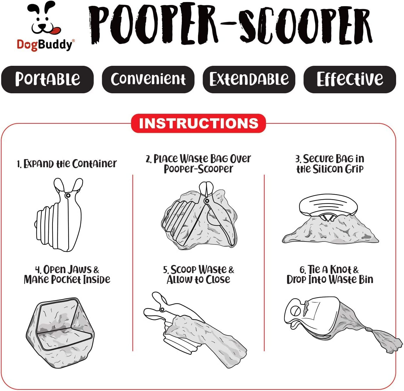 "Convenient and Portable Dog Pooper Scooper with Bag Attachment and Bonus Accessories - Perfect for Small and Large Dogs - Includes Leash Clip and Dog Poop Bags (Medium, Kiwi)"
